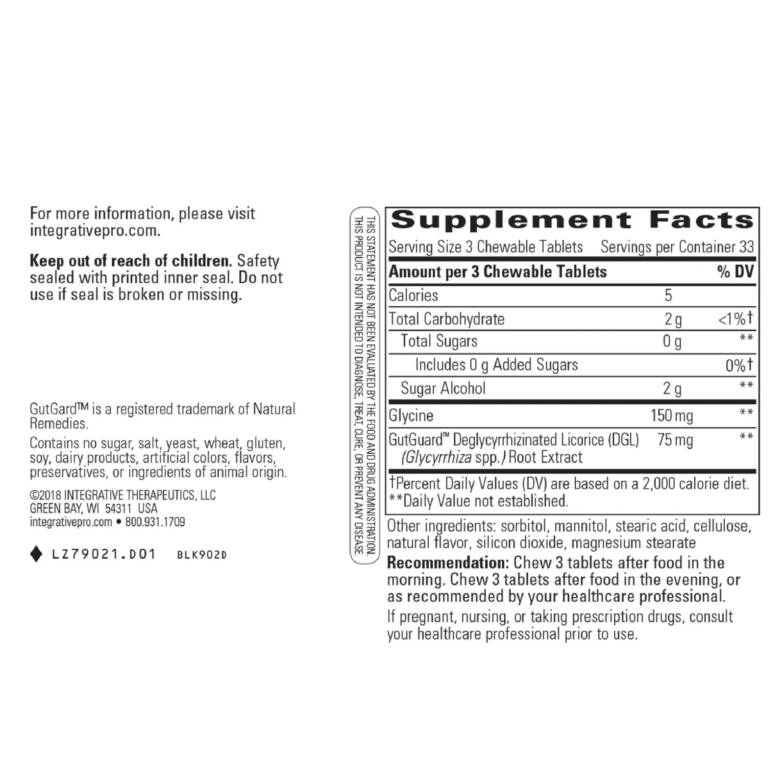 Rhizinate Fructose Free Chewable / 固胃方(去除甘草甜素、無果糖):圖片 2